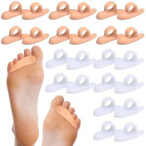 NUANCHU 해머 토 패드 12쌍 해머헤드 스페이서 여성 젤 분리기 스트레이트너 교정기 (피치퍼프, 쿠션 서포트 감소 화이트) 크레스트 압력 남성
