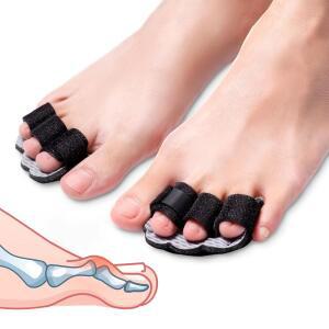 POZPO TECH HAMMER TOE 스트레이트너 교정기 여성용 3번째 발가락에 및 2번째 부목 적합 4번째 - 1쌍 (M-블랙)