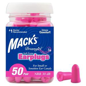 맥 드림걸 소프트 폼 이어플러그 50쌍, 핑크 - 30dB NRR, 33dB SNR - 수면, 코골이, 공부, 시끄러운 이벤트, 여행 및 콘서트를 위한 소형 이어플러그