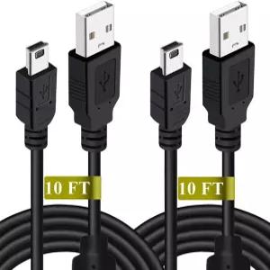 2팩 10피트 PS3 컨트롤러 충전 케이블 - 무브 플레이스테이션 3 무선 TI84 플러스 CE 디지털 카메라용