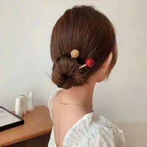 진주 뒤꽂이 비녀 말총 비녀 고급 올림머리 헤어
