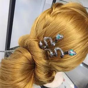 무용 쥬얼리 비녀 그린 악세서리 비즈 뱀 헤어삔