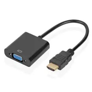VGA변환컨버터 HDMI to VGA RGB 젠더 케이블 컨버터 변환기 블랙
