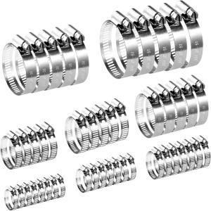 80pcs 연료 호스 클립 파이프 클램프 6mm-51mm 스테인레스 스틸 후프 자동차 고정 도구