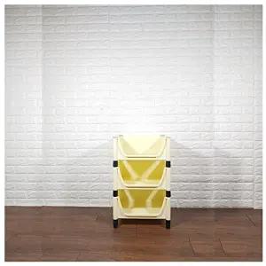 고품질 적층식 수납박스(3단)-아이보리-고정형 적층식수납박스 수납박스 공간박스 수납용박스 W07CC1E