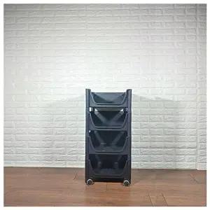 고품질 적층식 수납박스(4단)-블랙-로라형 적층식수납박스 수납박스 공간박스 수납용박스 W07C3A5