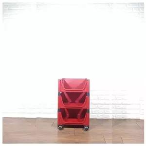 고품질 적층식 수납박스(3단)-레드-로라형 적층식수납박스 수납박스 공간박스 수납용박스 W07C3AB