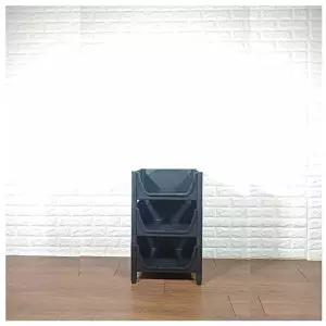 고품질 적층식 수납박스(3단)-블랙-고정형 적층식수납박스 수납박스 공간박스 수납용박스 W07CC1C