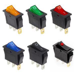 LED 조명 보트 로커 스위치, 3 핀, 2 위치 ONOFF, AC 20A, 125V, 15A, SPST, 옐로우, 레드, 그린, 8 개