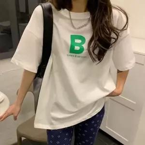 여성반팔티 프린팅 알파벳 반팔크롭티 여성반팔티셔츠 티셔츠 홈웨어 반팔