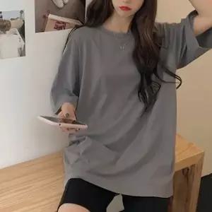 여성면반팔티셔츠 여성무지반팔티 반팔롱티셔츠 반팔 짐 티