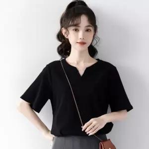 여성반팔티 앞트임 반팔프린트티 여성 여자프린트티 무지 직장인 반팔티셔츠