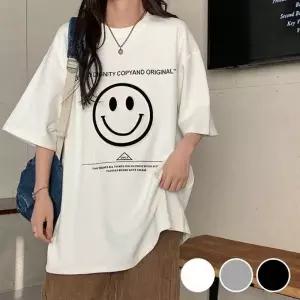 세미크롭 여성라운드반팔티 카라티 여자반팔티셔츠 여자빅사이즈반팔티 영문