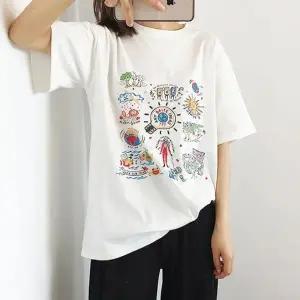 ( )기본티 여자반팔티 티셔츠 여름반팔티 프린팅 여성반팔티셔츠 빈티지티셔츠 흰