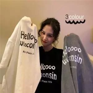 레터링 여성반팔 헬로 반팔 여름 나시티 박스 반팔티 크롭티 3컬러 여성