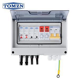 TOMZN 태양광 PV 결합기 박스 낙뢰 보호 2 입력 1 출력 DC 600V 퓨즈 MCB 신형 SPD 방수 IP65