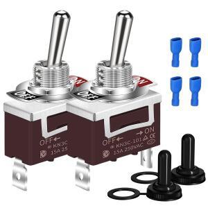 2PCS SPST 방수 토글 스위치 12V DC 30A 125VAC 20A 해양 헤비 듀티 2 핀 ON Off 자동차 보트 용 스페이드