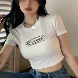 크롭 여름반팔 티셔츠 슬림핏 레터링티셔츠 슬림핏반팔티셔츠 슬림 반팔 코디