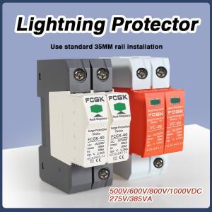 2P DC SPD 500V 1000V 20KA~40KA 하우스 서지 보호기 저전압 피뢰기 장치 275VAC 385VAC