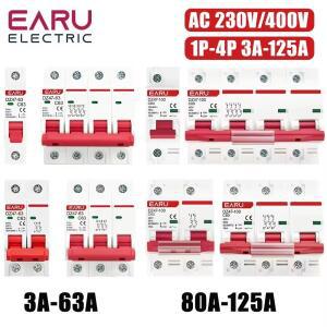 1P 2P 3P 4P DZ47 3A-125A AC 230V 400V 타입 C 미니 서킷 브레이커 MCB 단락 과부하 보호기 DIN 레일 장착