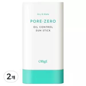 OBge 포어제로 오일 컨트롤 선스틱 SPF50+ PA++++, 18g, 2개