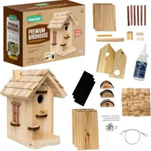 스파크점프 프리미엄 나무 새집 키트 - 직접 제작 목공 성인 공예품 및 DIY