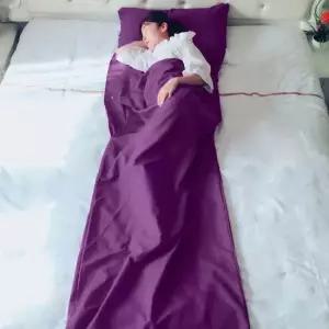 여행용 1인용 침구 침낭(퍼플) - 베개 미포함 G 침낭 호텔