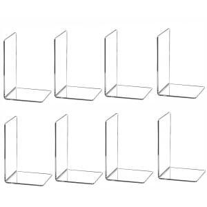 무거운 책을 정리함 북엔드 스탠드 위한 8PCS 클리어 플라스틱 아크릴 책상을 책꽂이
