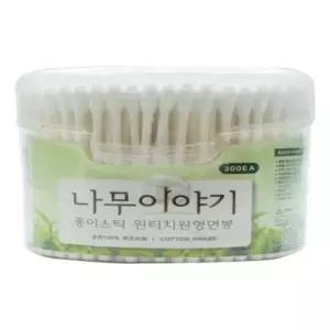 [룽스_62]원터치 종이면봉 원형 면봉 귀이개 화장 300EA