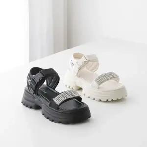 |CCS809A|여성용 데일리 바캉스 캐주얼 큐빅 통굽 샌들