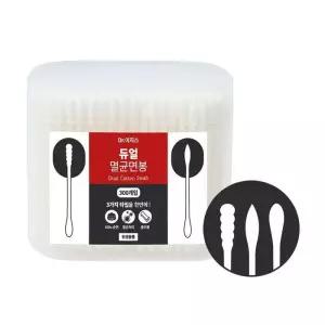 [룽스_62]듀얼 면봉 3TYPE(둥근+나선+원뿔)순면 300개입