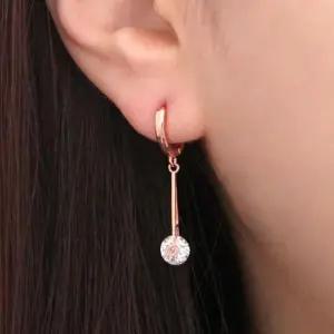 생일선물귀걸이 금침 큐빅 별 드롭 원터치 귀걸이 14K