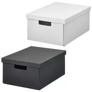 [이케아] FJADERHARV 피에데르하르브 수납상자+뚜껑 중형 25x35x16cm 수납박스 서류함 정리함