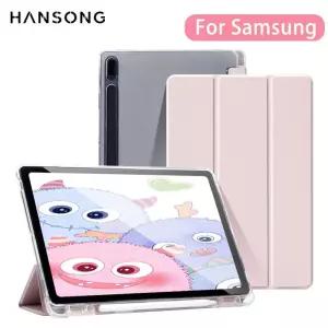 삼성 갤럭시 탭 S9 FE 11 Plus S8 S7 12.4 케이스 투명 백 태블릿 커버 연필 홀더