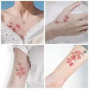 [룽스_62]미니 패션스티커 꽃 레터링 문신 스티커 30매 1P
