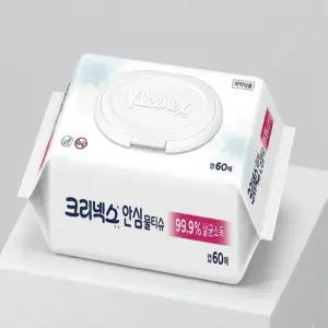 크리넥스 안심 물티슈 캡형 60매, 24개