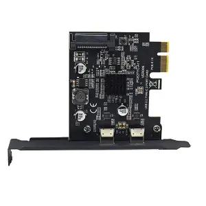 SATA 전원 USB3.2 Gen2 10Gbps ASM3142 칩 2포트 TYPE-C PCIE 카드 데스크탑 PC용 PCI Express 3.0 X1 듀얼