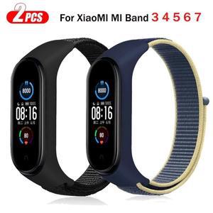 Xiaomi Mi Band 용 나일론 스트랩 7 6 5 4 3 팔찌 시계 밴드 Pulsera Correa Miband 스포츠 루프