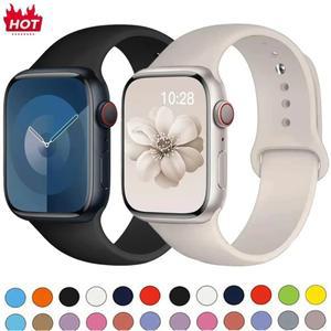 Apple Watch 밴드 용  실리콘 스트랩 44mm 38-40 42-46 41-45 46MM 팔찌 iwatch Serie 10 9 7 4 5 6 8 SE U