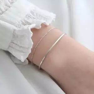 (Silver925) Two line thin bracelet 실버 발찌 팔찌 액세서리