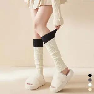 니트 배색 투톤 골지 레그워머 데일리