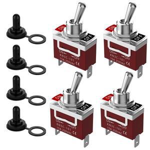 2Pcs 해양 방수 토글 스위치 12V DC 30A 헤비 듀티 250V AC 15A SPST 2 핀 ON Off (비바람에 견디는 부츠