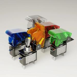 FILN 로커 스위치 자동차 보트 트럭 조명 LED 토글 안전 항공기 플립 업 커버 가드 12V20A ASW-07D