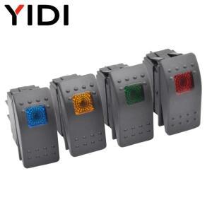 5pcs 12V 220V 방수 자동차 보트 해양 토글 로커 스위치 DPST 4pin On Off 조명 LED 라이트 램프 바 버튼