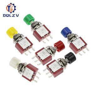고품질 6mm 3/6Pin 2 위치 미니 순간 자동 복귀 푸시 버튼 ON OFF 5A125V/2A250V 토글
