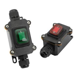 IP65 밀폐형 방수 실외 자동/보트/해양 로커 스위치(LED, 박스 및 인라인 코드 포함)(16A, 12-24V/220V,