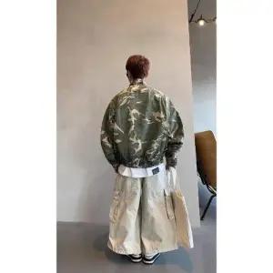 록쉬블몰 남성용 빈티지 봄 가을 바람막이 점퍼 차이나 카모 코트 상의 HO3