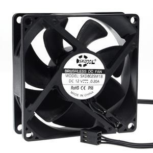 IP68 80mm 8cm 방수 방진 DC 12V 냉각 팬 80X80X25mm 듀얼 볼 베어링 3핀 PC 컴퓨터 섀시 PSU