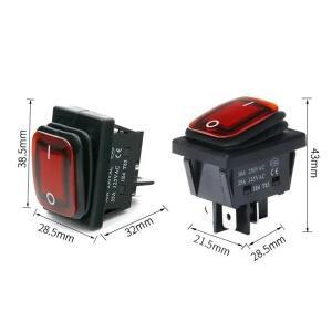 2Pcs KCD4 IP67 방수 4Pin 로커 스위치 자동 보트 해양 DPDT 12V/220V 헤비 듀티 푸시 버튼 LED 조명
