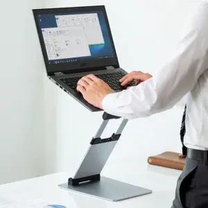 SANWA 알루미늄 노트북 스탠드 받침대 스탠딩 거치대